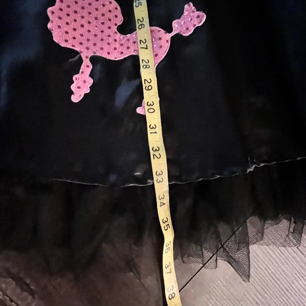 1950s Retro Black Poodle Dress Halloween Costume L Pink Skirt Sequin Sparkle